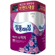 잘풀리는집 깨끗한 3겹데코 터치 25M 30롤 롤화장지 고급롤화장지(3겹이상) 25m, 1개