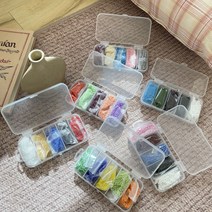 샤론델 2mm 원컬러 시드비즈 5칸 세트 6종 1-5047 비즈팔찌 반지 만들기 악세사리, 6.무광블루그린(줄+본드)