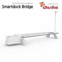 스마트독브릿지 강화유리 모니터받침대 USB3.0 노트북받침, S300 흰색바디/투명유리, 1개