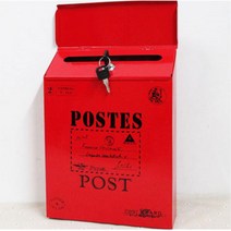 전원주택 벽걸이 빨간 우편함 레드 편지통 우체통 까페 철재 단독 군대 개인 인테리어 빌라 펜션 스틸 팬션 건의함 다가구 카페, 1개, 화이트