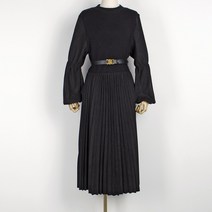 퍼니걸스 9661 니트 플리츠 스트랩 롱 원피스 여성의류