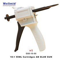 충전타카 Araldite 에폭시 접착제 카트리지 AB 건 50ml 디스펜스 키트 인상 혼합 디스펜서 3m 총 1:1 1:2, 기타 (ae˚) frequ, 1PcG50-10-50