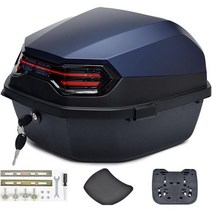 YANHAO 모터사이클 투어 테일박스 트렁크 러기지 탑락 장착 플레이트 및 액세서리 35L 대용량 스쿠터 보관 캐리어 케이스 (색상 : 파란색 1), Blue 1