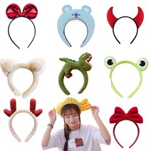 파티 생일 머리띠 리본 토끼 왕관 고양이 동물 캐릭터, 01.반짝미키(블루)