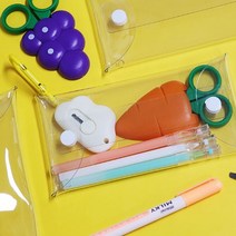 귀여운 투명 PVC 고리파우치 중 키링 카드지갑 이어폰 립글로즈 지폐 보관 소품주머니