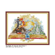 십자수 자수 만들기 diy carto castle pattern 키트 14ct 흰색 천 11ct 캔버스 패브릭 바늘과 실 세트 계산, j606, 14ct 미인쇄