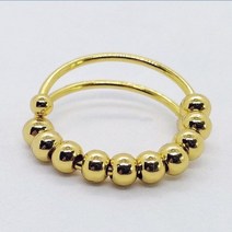 YILUOCD 2023 회전 비즈 조정 가능한 불안 링 스트레스 해소 피젯 스피닝 링 구리 쥬얼리, 조절 가능_스틸 G1