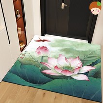 미니러그 연꽃 캠핑 러그 예쁜카펫트 원룸 캠핑 카페트 소형 미니카펫