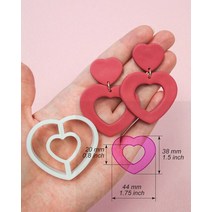 도자기 귀걸이 커터 해바라기 도넛 폴리머 클레이 도구 삼각형 사각형 둥근 가장자리 원형 3d 프린팅, [02] 02