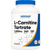 뉴트리코스트 카르니틴 L 카르티닌 1000mg 240정, L-카르니틴타르트레이트 240캡슐, 1개