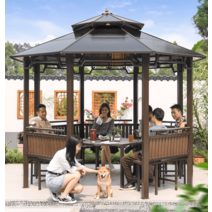팔각정 조립식 원두막 여름 정자 고급 펜션, 04 3.5m 육각정자  5면 좌판