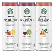 Starbucks 스타벅스 리프레셔 코코넛 워터 3가지맛 팩 12Floz(355ml) 12개입, 12캔