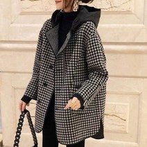 디애이치 믹스 하운드 투스 후드 자켓