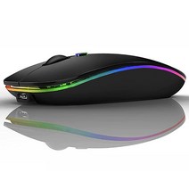 블루투스 마우스 맥북 프로 맥북 에어 iMac.맥 아이패드 아이패드 프로 아이패드 에어 PC 노트북용 LED 블루투스 마우스 (블랙), Black