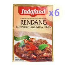 미국발송 Indofood 인도네시아 인스턴트 렌당 소스 2.1oz(60g) X 6개 Bumbu Instant Rendang Sauce