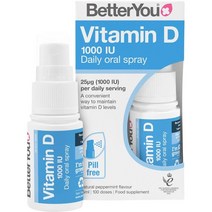 영국 베러유 BetterYou Vitamin D 비타민D 1000 IU 데일리 액상 스프레이 15ml, 6팩