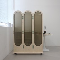 히츠 자작나무 이동형 바퀴 3단 파티션 (1600) 까페 사무실 칸막이 인테리어 가림막 가벽, 혼합색상