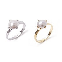 rsg0331 스와로브스키 크리스탈 사용 진주 골드 반지(2Type) 6월탄생석