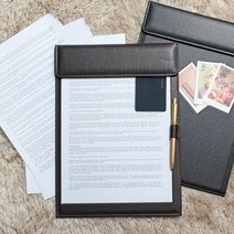 A4 결제판 (고급형) 자석클립 클립보드 오픈형 서류판 파일판 문서판, 브라운