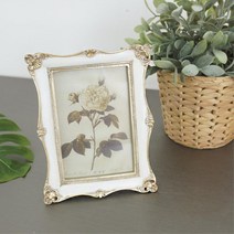 가족사진용 우아한 프레임 화이트 사각액자 탁상액자 유럽풍액자 환갑액자