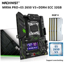 마더보드 메인보드 MACHINIST MR9A PRO X99 세트 키트 Xeon E5 2650 V3 CPU LGA 2011-3 프로세서 32GB 4x8G DDR4 ECC RAM 4