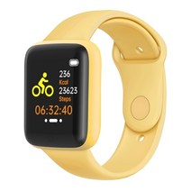 스마트 시계 가성비 워치 학생 밴드 어린이 Smartwatch 실리콘 피트니스 추적기 심장 박동 모니터 소년 소녀 방수 팔찌, [05] yellow