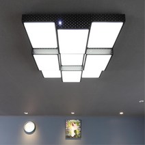 국산 심플 깔끔한 LED 큐브 9등 거실 인테리어조명 75W 블랙 C1000029716