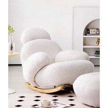 스윙체어 흔들의자 포근한 디자이너 쇼파 1인용 편한, 카본 그레이 - 머리받침 포함