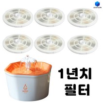 1년치 고양이 정수기 전용 필터 교체 GW-16 음수대 반려묘 자동 급수기 물 수반 용품, 전용 필터 6 매 (필터만 발송)