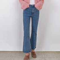 오오엘 여성용 스판 데님 세미 부츠컷 팬츠