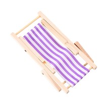 비치 의자 미니 가구 미니어처 하우스 액세서리 케이크 장식 토퍼 모델 선물 접이식 S 호환, 07 Purple