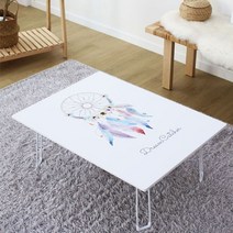 로아공방 드림캐쳐 접이식 액자 테이블, S+손잡이걸이, 사각 4단계 길이조절 블랙