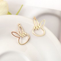 비즈아이 [7355-06]메탈팬던트(토끼테두리) 13*20mm (골드) [1개], 1개