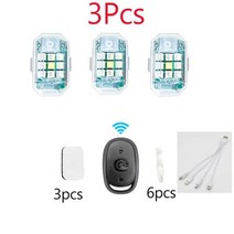 서치라이트/후레쉬 무선 원격 제어 스트로브 라이트 바이크 오토바이 자동차 자전거 스쿠터 경고 램프 플래시 표시기 방수 8 피스, 3pcs 1 Controller