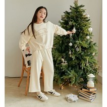 유솔 ULMT22T52 여아 겨울 융기모 안감 테니스 그래픽 크롭맨투맨 와이드팬츠 면 상하세트_강남점 (베스트)