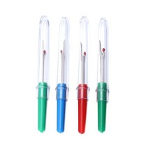 원단 재단기 전동 칼 플라스틱 손잡이가있는 4pcs 스티치 리무버 공예 실 커터 크로스, 4개