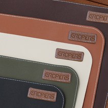 크로퍼스 테이블 매트 소 중 대형 가죽매트 캠핑매트, 다크브라운