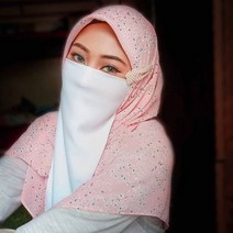 무슬림용품 히잡 단일 레이어 Niqab Hijab 베일 Ramadon 이슬람 무슬림 두바이 여성 Burqa 스카프 아랍기도