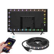 ColorRGB tv 백라이트 USB 전원 LED 스트립 조명 24 인치60 인치 TV 거울 PC 앱 제어 바이어스용 RGB5050, Bluetooth_CHINA | 15m