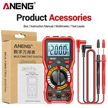 디지털 멀티 미터 테스터기 검전기 전류 측정 aneng sz302 digital ncv, 빨간색 상자