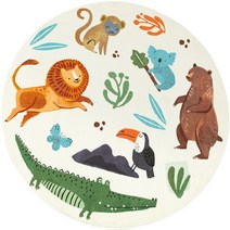 거실 아이방 놀이방 동물 원형 러그 카페트 라운드 카펫 귀여운 동물 만화 바닥 매트 방 침실 머리맡 담요 크롤링 매트