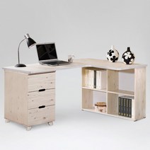 [위퍼니즈] 위니 코너책상 서랍형 (상판 1600mm), 워시