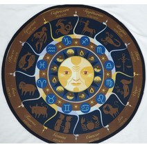 별자리 타로카드 스프레드천 러그 12궁도 (브라운)