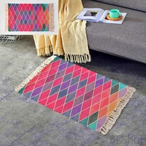 컬러링 코튼 러너 카페트 100X59CM 1인용 러그 물세탁 가능 러그