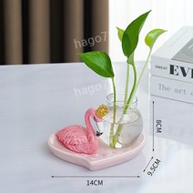 1+1 골드프레임 수경식물 비커 화분 유리 럭셔리 꽃병 장식품 인테리어, 22. 플라밍고 퀸 수경법