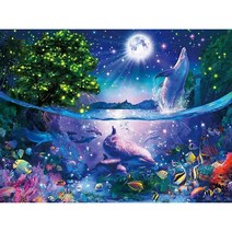 보석십자수 행운의 전조 꿈속 돌고래 행복 가져다주는 돌핀과 달 동물 큐빅가득그림 인테리어 벽장식 집들이선물 집콕취미 구슬비즈 수제공예 액자없음 diy키트 15종, 행운돌고래13, 70*90CM