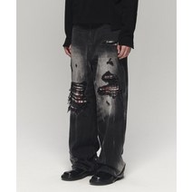 메종미네드 DUPLIC BLOOD 데님 팬츠 바지 블랙