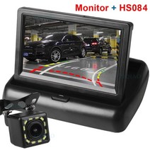 ZIQIAO 4.3 TFT LCD 자동차 접이식 모니터 동적 궤도 카메라 역방향 주차 카메라 주차 역방향 모니터 시스템, P03-HS084