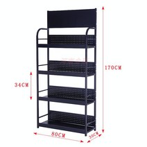 3단 4단 철제 선반 주유소 편의점 마트 약국 빵 과자 진열대 매대, FREE, 검은색 두꺼운 80x30x170 4단