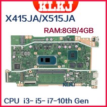 X515JA 메인보드 X415JA X515JF ASUS X515JAB X515JP V5200JA F515J 노트북 마더보드 Wi3 i5 i710th Gen 4GB8GB RAM UM, 7.I310TH UMA 8G
